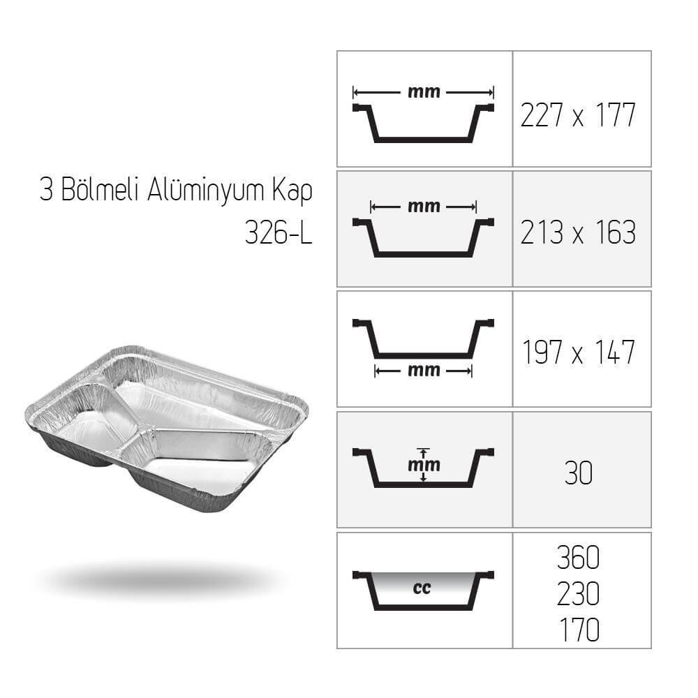 Alüminyum Kase Üç gözlü 100 adet