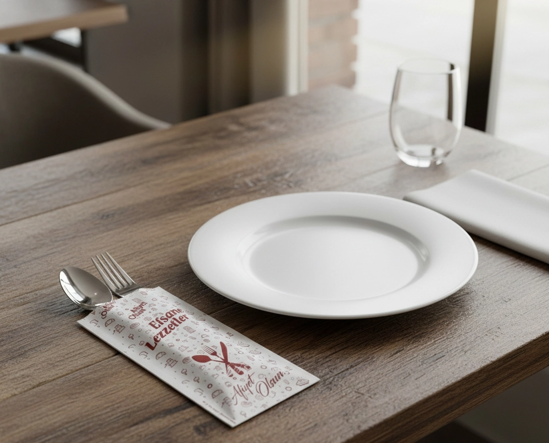 Çatal Kaşık Kılıfı Kuşe Efsane Lezzetler 8x24 cm-1000 Adet