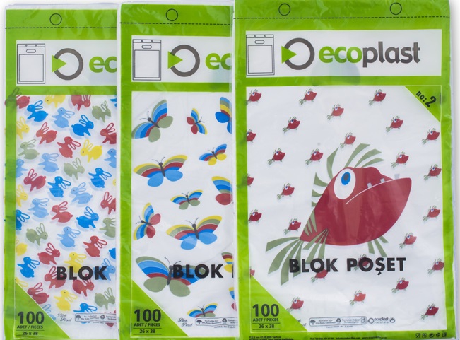 Baskılı Blok Poşet Beyaz 22x33 cm No:1- 500 Adet