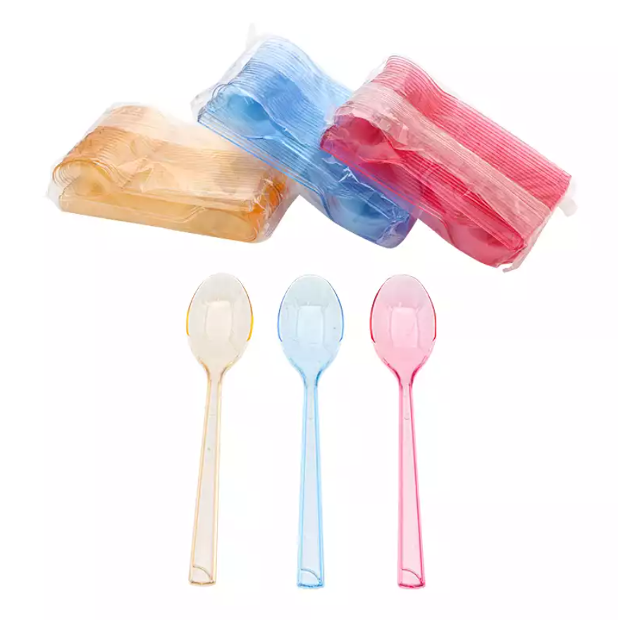 Plastik Renkli Dondurma Kaşığı 50 Adet
