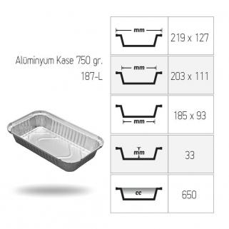 Alüminyum Kase 750 gr 100 adet