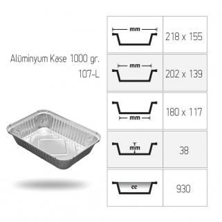 Alüminyum Kase 1000 gr 100 adet