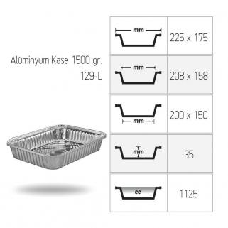 Alüminyum Kase 1500 gr 100 adet