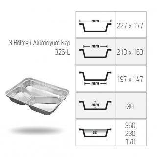 Alüminyum Kase Üç gözlü 100 adet