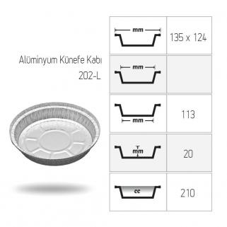 Alüminyum Künefe Kase 202/L 100 adet