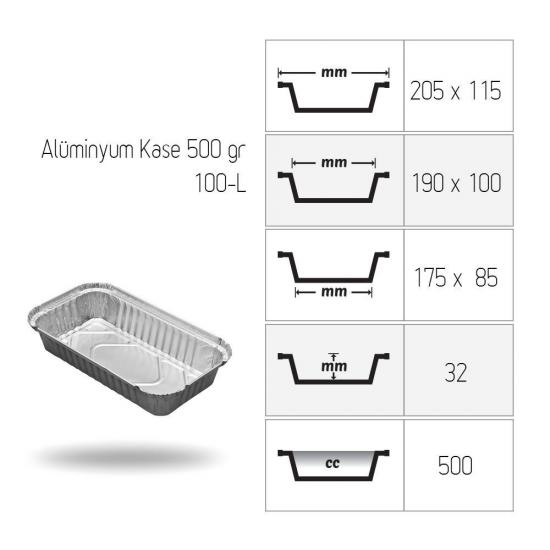 Alüminyum Kase 500 gr 100 adet