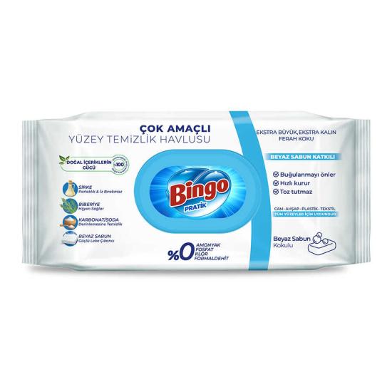 Bingo Yüzey Temizlik Havlusu Beyaz Sabun 96 Adet