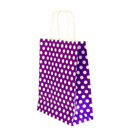 Kraft Çanta Mor Puanlı 18x24 cm 25 adet